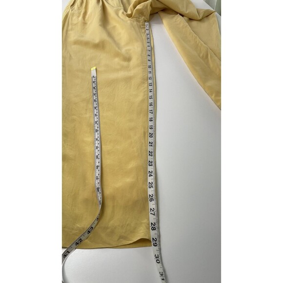 Spring Soft Butter Yellow Silk Pleated High Waisted Pants Womens Pants 26 x 29 - Picture 11 of 16